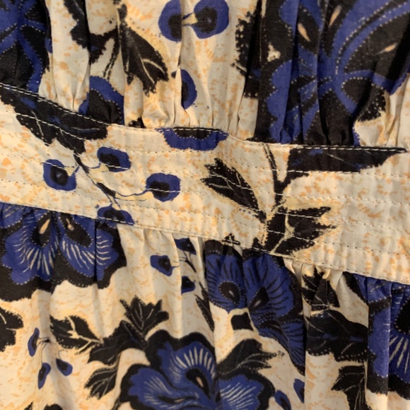 Ulla Johnson Capsule Collection Celia Dress Size 8 Lapis Floral Blue Ivory Boho - Picture 8 of 14